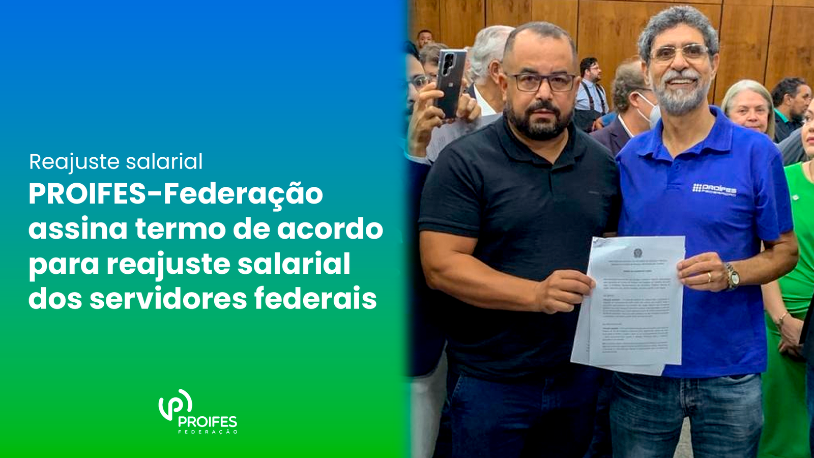 PROIFES-Federação assina termo de acordo para reajuste salarial dos servidores federais