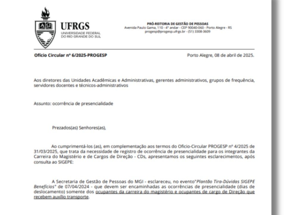 Vitória da ADUFRGS-Sindical! Controle de presencialidade de docentes é revisto após intervenção do Sindicato