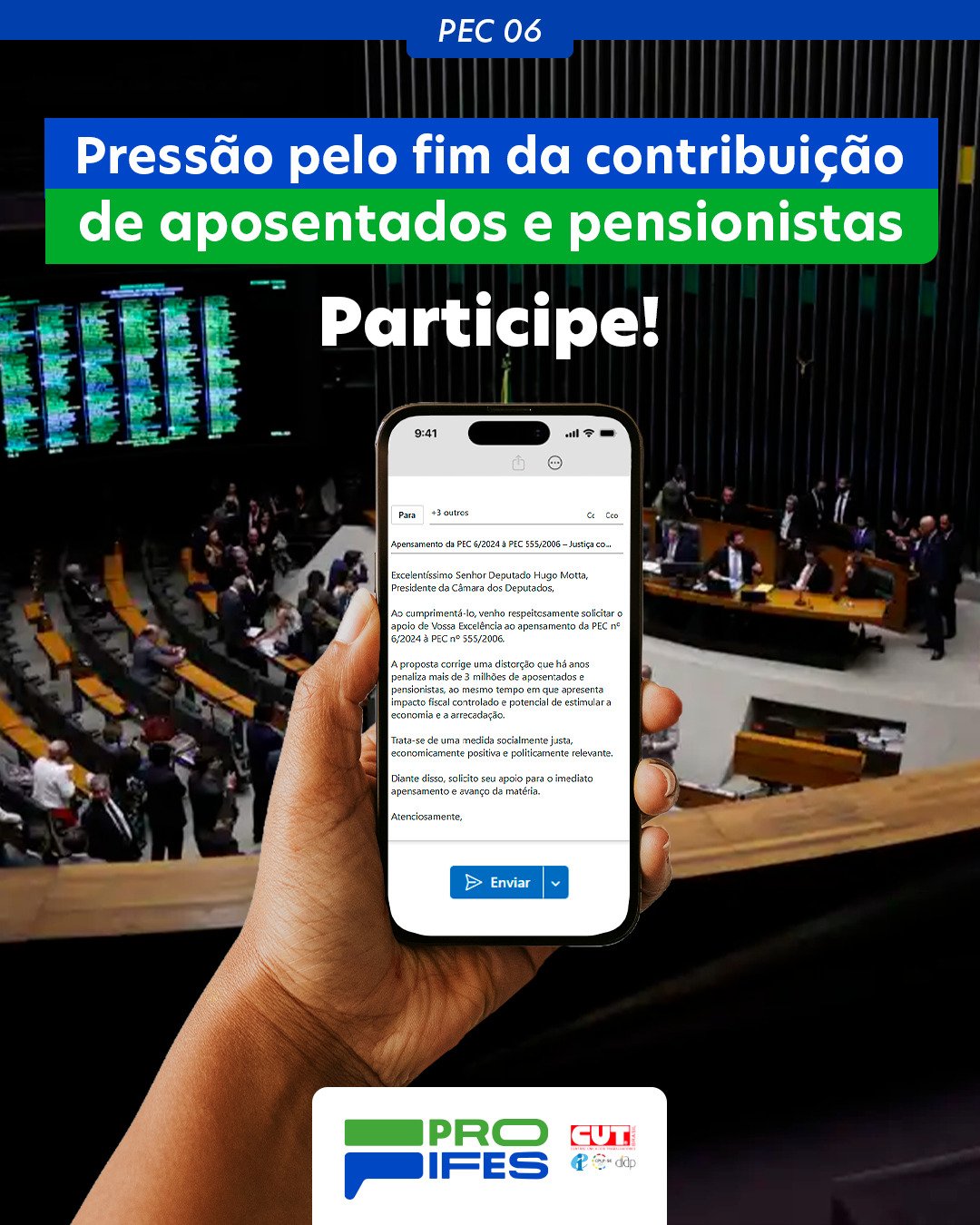 Pressão pelo fim da contribuição de aposentados e pensionistas do serviço público se intensifica. Participe!